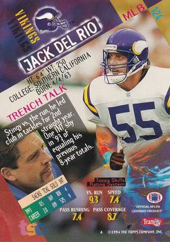 1994 Stadium Club - Super Bowl XXIX Embossed #124 Jack Del Rio Back
