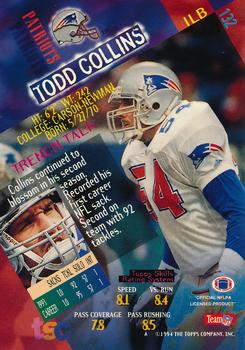1994 Stadium Club - Super Bowl XXIX Embossed #132 Todd Collins Back