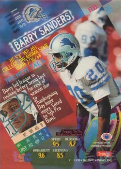 1994 Stadium Club - Super Bowl XXIX Embossed #165 Barry Sanders Back