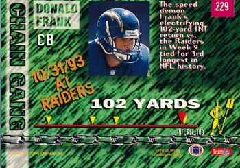1994 Stadium Club - Super Bowl XXIX Embossed #229 Donald Frank Back