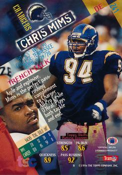 1994 Stadium Club - Super Bowl XXIX Embossed #241 Chris Mims Back
