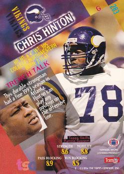 1994 Stadium Club - Super Bowl XXIX Embossed #283 Chris Hinton Back