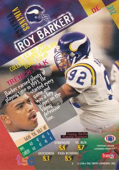 1994 Stadium Club - Super Bowl XXIX Embossed #312 Roy Barker Back