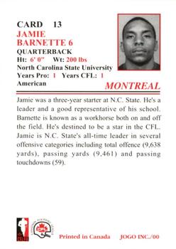 2000 JOGO #13 Jamie Barnette Back