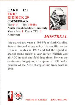 2000 JOGO #121 Eric Riddick Back