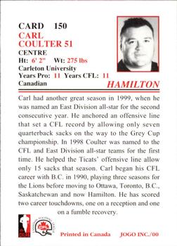 2000 JOGO #150 Carl Coulter Back
