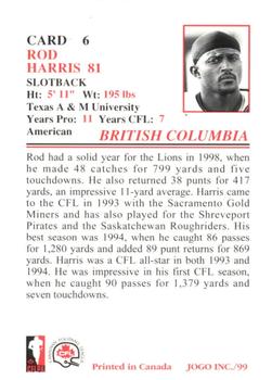 1999 JOGO #6 Rod Harris Back