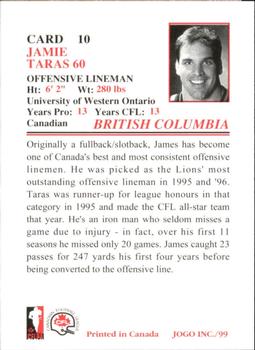 1999 JOGO #10 Jamie Taras Back