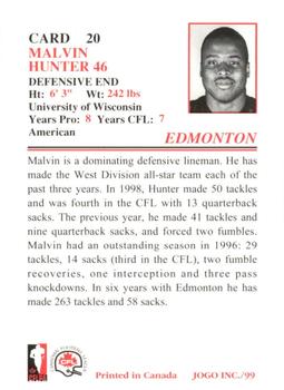 1999 JOGO #20 Malvin Hunter Back
