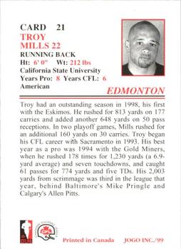 1999 JOGO #21 Troy Mills Back