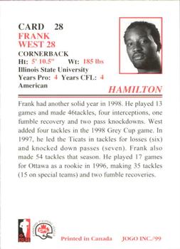 1999 JOGO #28 Frank West Back