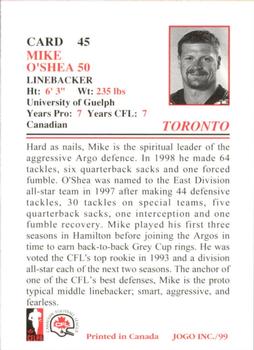 1999 JOGO #45 Mike O'Shea Back