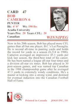 1999 JOGO #47 Bob Cameron Back