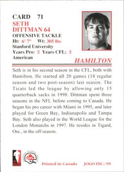 1999 JOGO #71 Seth Dittman Back