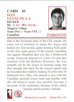 1999 JOGO #81 Dan Giancola Back