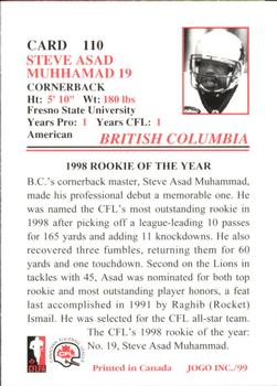 1999 JOGO #110 Mustafah Muhammad Back