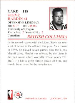 1999 JOGO #118 Steve Hardin Back