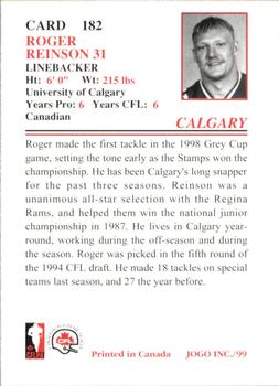 1999 JOGO #182 Roger Reinson Back