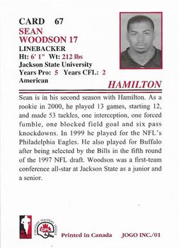 2001 JOGO #67 Sean Woodson Back