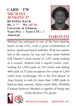 2001 JOGO #178 Michael Jenkins Back