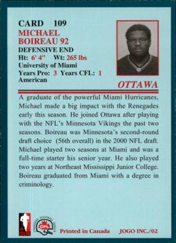 2002 JOGO #109 Michael Boireau Back
