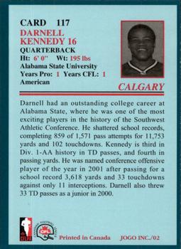 2002 JOGO #117 Darnell Kennedy Back