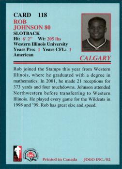 2002 JOGO #118 Rob Johnson Back