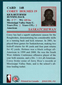 2002 JOGO #148 Corey Holmes Back