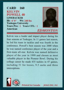 2002 JOGO #160 Kelvin Powell Back