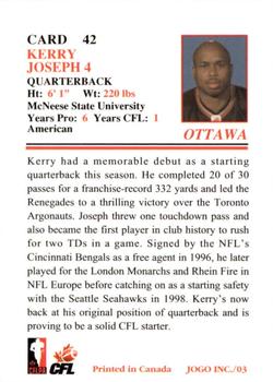 2003 JOGO #42 Kerry Joseph Back