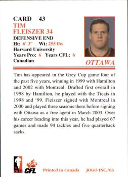 2003 JOGO #43 Tim Fleiszer Back