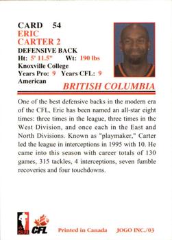 2003 JOGO #54 Eric Carter Back