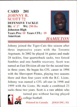 2003 JOGO #201 Johnny Scott Back