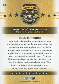 2010 Razor US Army All-American Bowl #98 Cole Marcoux Back