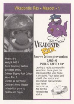 1996 Minnesota Vikings Police #5 Vikadontis Rex Back