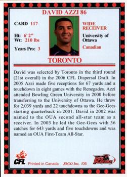 2006 JOGO #117 David Azzi Back