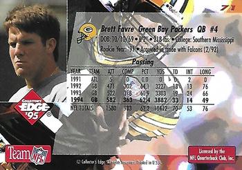 1995 Collector's Edge - 22K Gold Unnumbered #71 Brett Favre Back