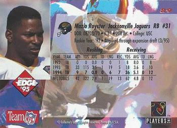 1995 Collector's Edge - 22K Gold Unnumbered #89 Mazio Royster Back