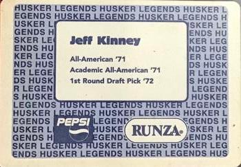 2000 Runza Nebraska Cornhuskers Husker Legends #NNO Jeff Kinney Back