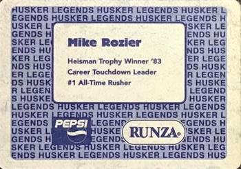 2000 Runza Nebraska Cornhuskers Husker Legends #NNO Mike Rozier Back