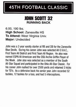 2002 Big 33 Ohio High School #NNO John Scott Back