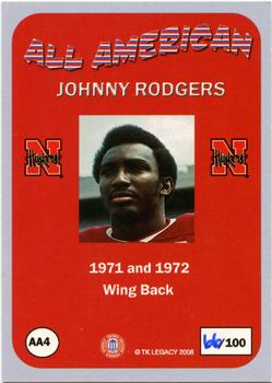 2008 TK Legacy Nebraska Cornhuskers - All-American Autographs #AA4 Johnny Rodgers Back