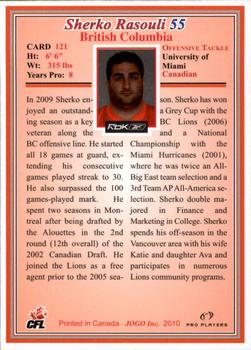 2010 JOGO #121 Sherko Haji-Rasouli Back