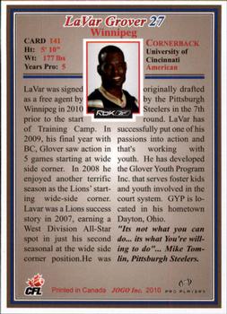 2010 JOGO #141 LaVar Glover Back