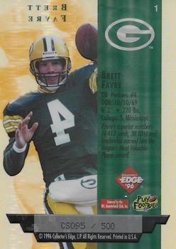1996 Collector's Edge President's Reserve - Air Force One Jumbos Collector Series (CS) #1 Brett Favre Back