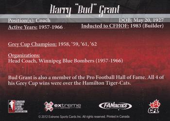 2012 Extreme Sports CFL Grey Cup 100 Years #NNO Bud Grant Back