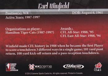 2012 Extreme Sports CFL Grey Cup 100 Years #NNO Earl Winfield Back
