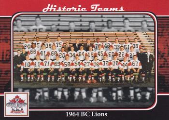 2012 Extreme Sports CFL Grey Cup 100 Years #NNO 1964 BC Lions Front