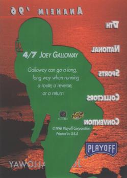 1996 Playoff National Sports Collectors Convention Promos #4 Joey Galloway Back