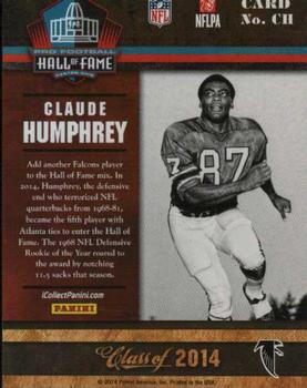 2014 Panini Pro Football Hall of Fame #CH Claude Humphrey Back